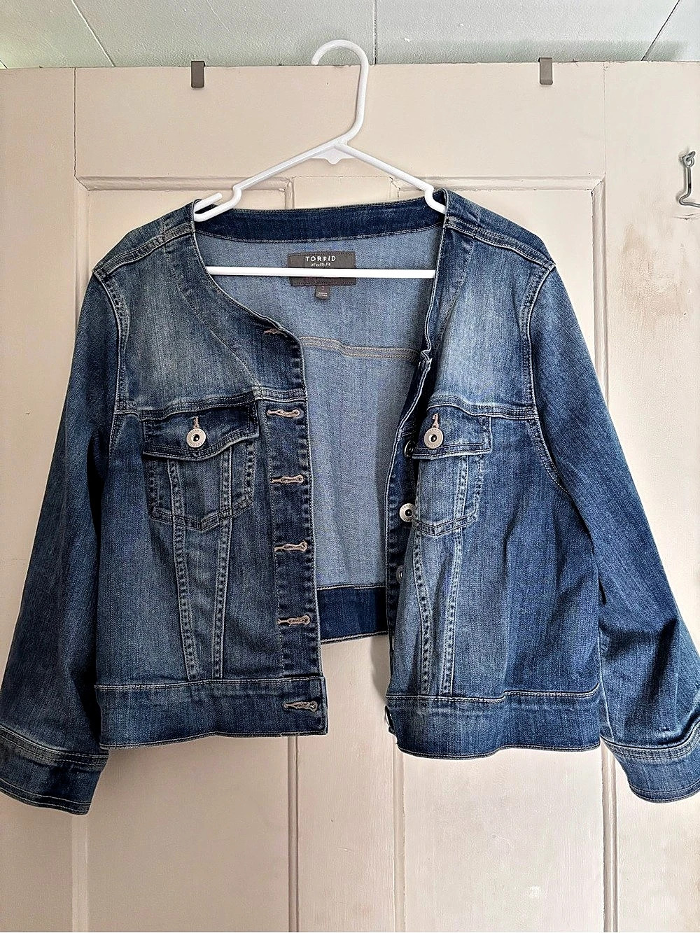 TORRID Hipster Collarless Denim Jacket Blue Size 3